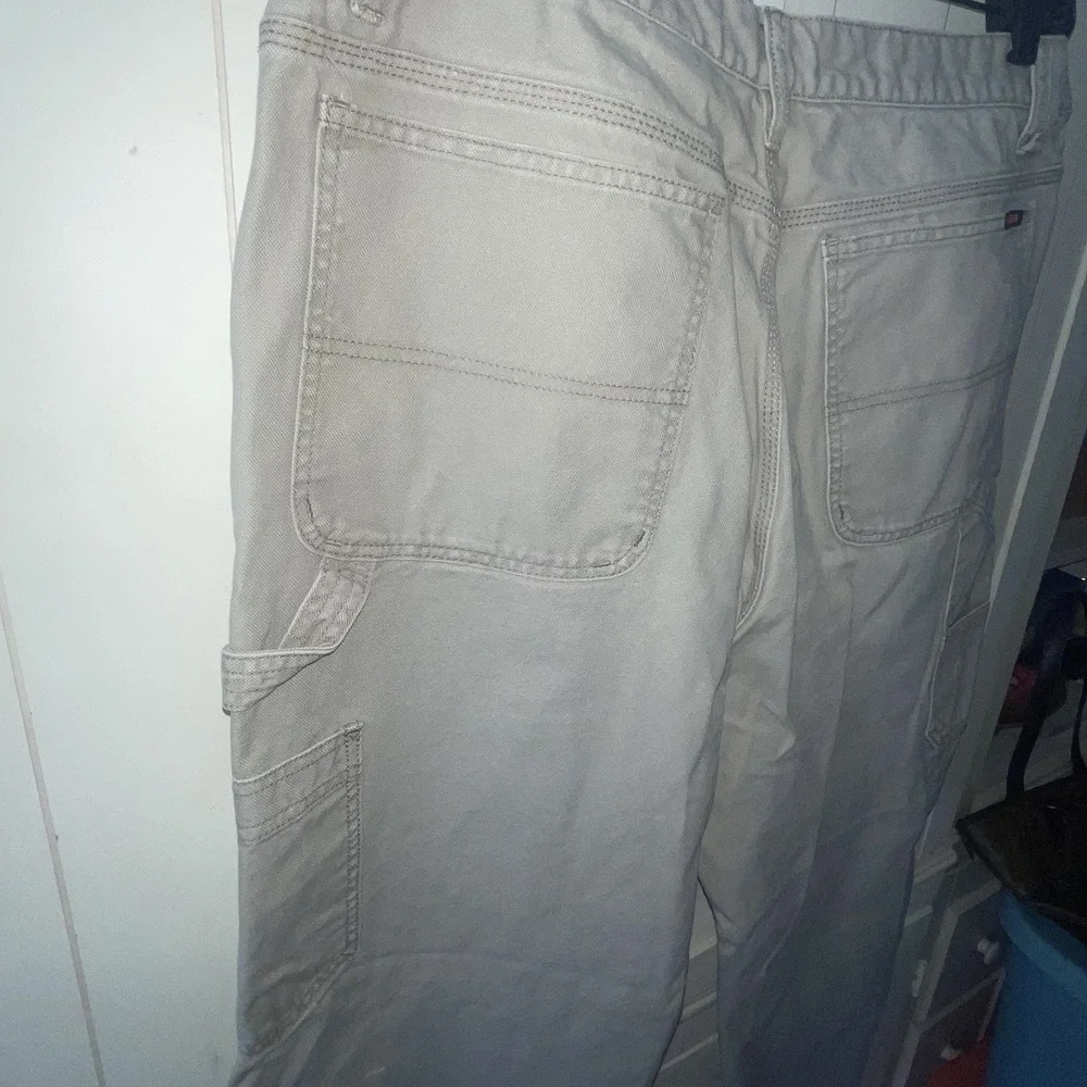Wolverine Jeans Men's Sz 38x30 Beige Tan Canvas Baggy Loose Leg Carpenter Pants